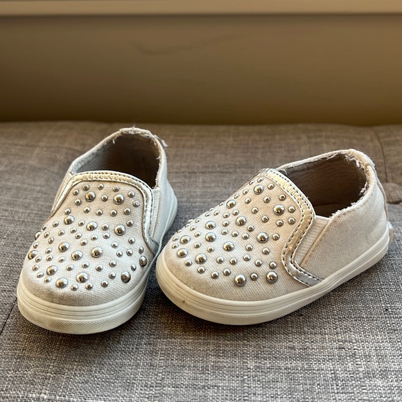 Stuart Weitzman Baby Eden Stud canvas sneakers size 3 - Picture 1 of 7